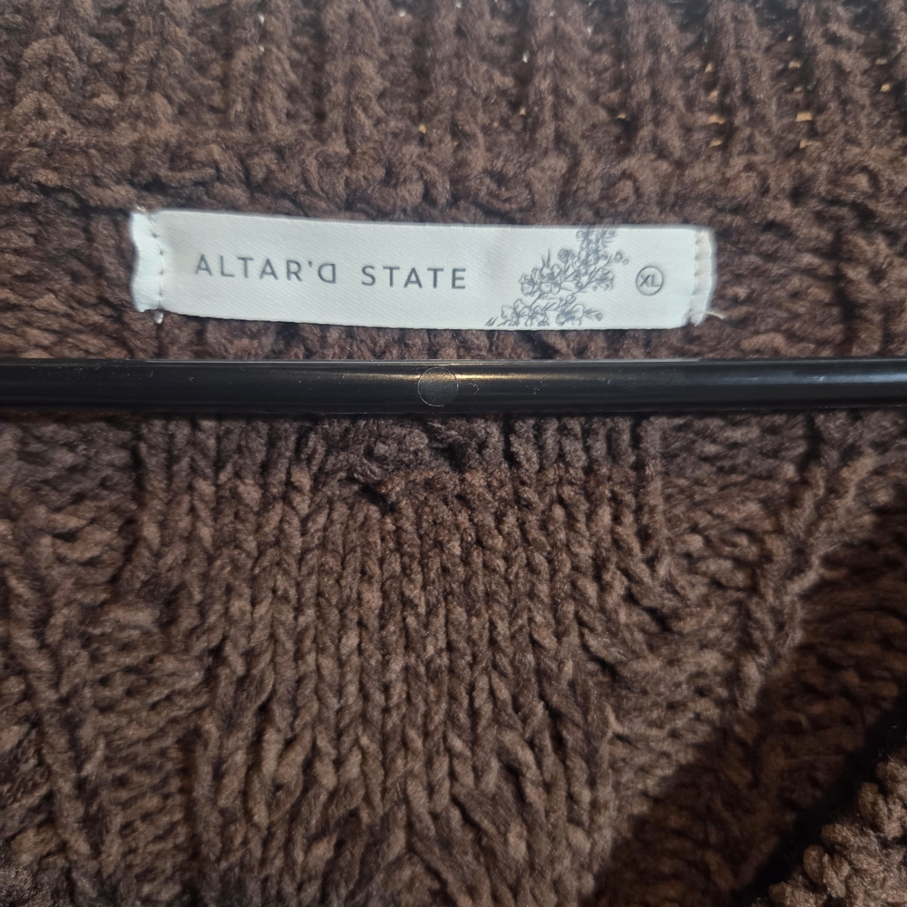 Altar'd State Paisley Boxy Cable Sweater - Picture 4 of 8